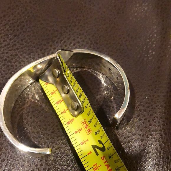 LOIS HILL Mother of Pearl Sterling Silver Cut Out Cuff Bracelet Thin Vintage - Picture 12 of 17